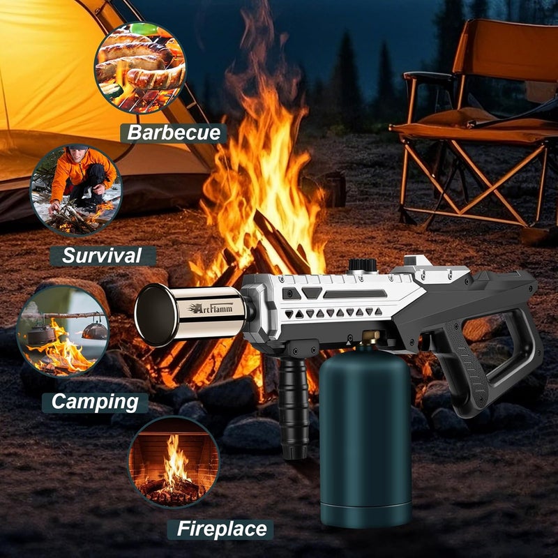 ARTFLAMM Propane Torch - Powerful Grill & Cooking Torch Gun - Adjustable Flamethrower - Culinary Blow Torch for Sous Vide, BBQ, Campfire, Charcoal Wood (Tank Not Included) - Image 5